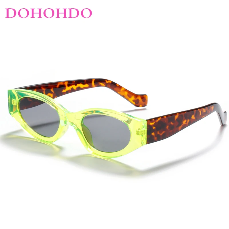 

DOHOHDO 2024 Men's Cat Eye Sunglasses New Fashion Luxury Small Frame Rectangle Sun Glasses Women Retro Candy Color Shades UV400