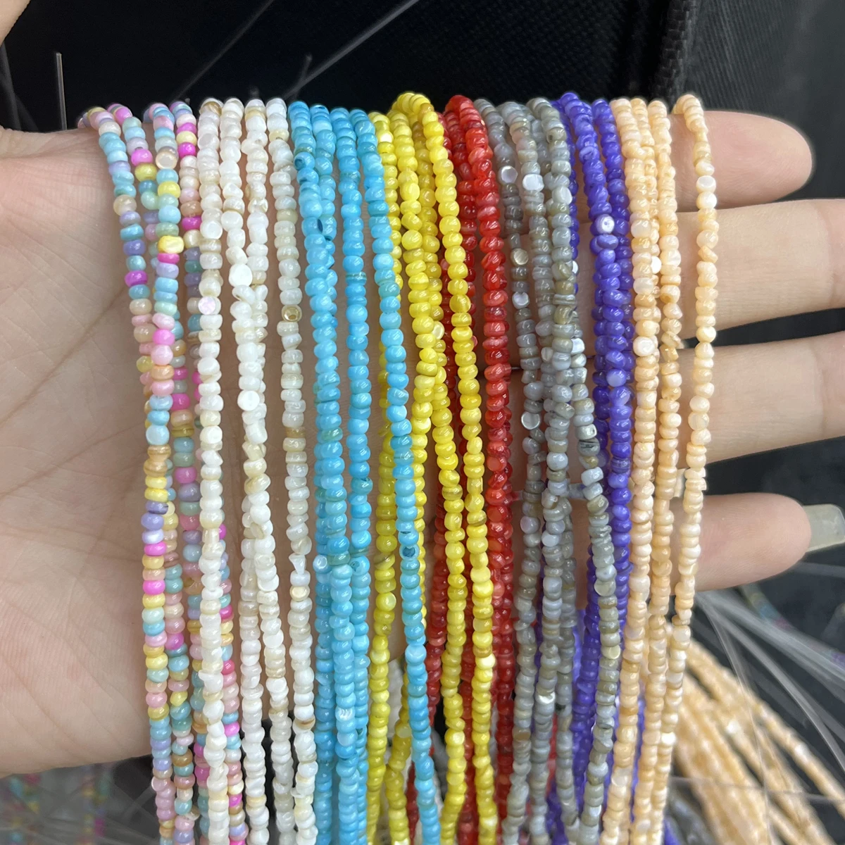 4x4mm Irregular Natural Shell Beads 36cm Strand Semi-Finished Spacer Beads for DIY Necklace Bracelet Jewelry Making Wholesale