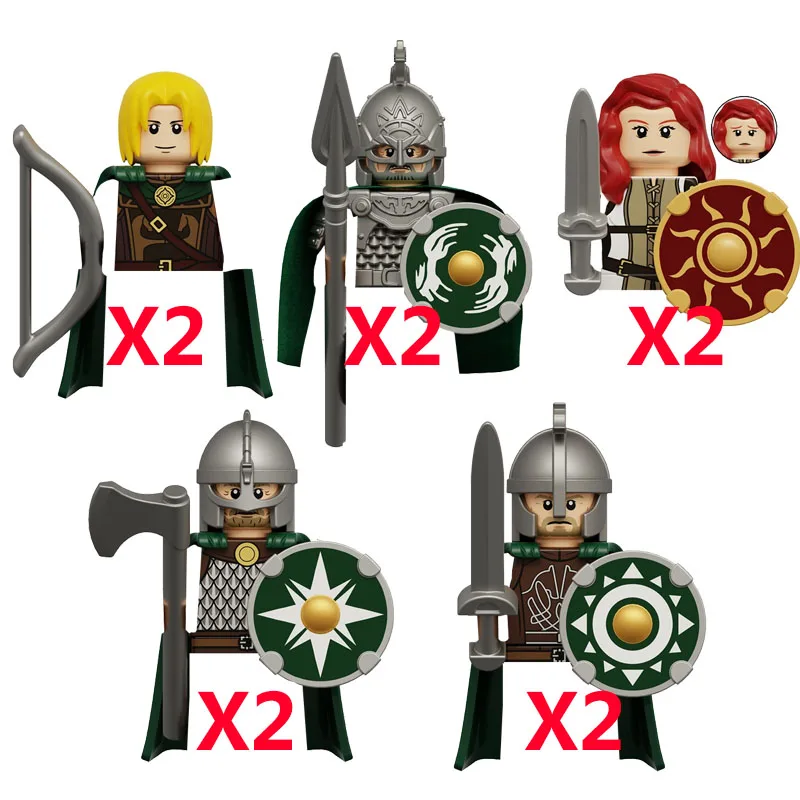 شخصيات جندي MOC من القرون الوسطى لبنات البناء قزم Orc المحارب فارس الحرس الأسلحة العسكرية درع الخنزير البري الغزلان لعبة الذئب هدية