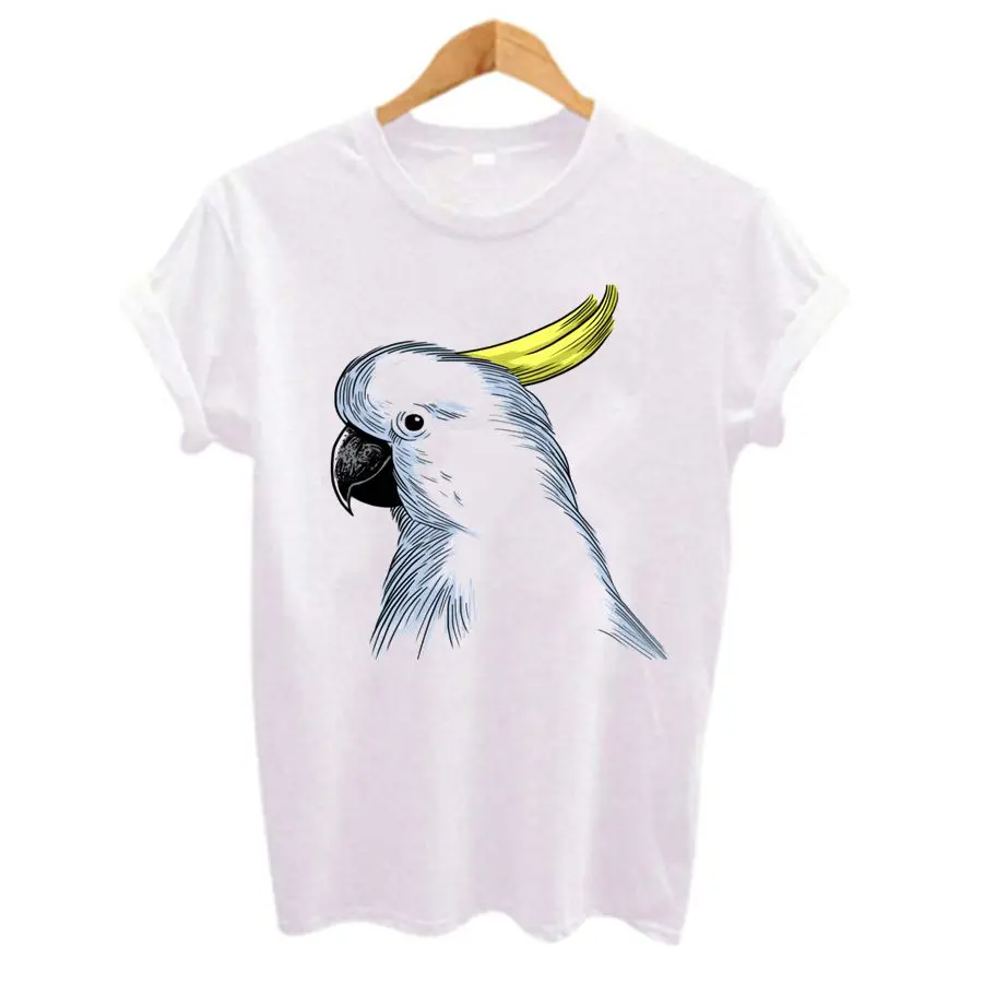 Harajuku Short Sleeve T-Shirt for Women, Cute Cartoon Parrot Print, Plus Size Top, Casual Tees, Female Fashion, Summer t shirt