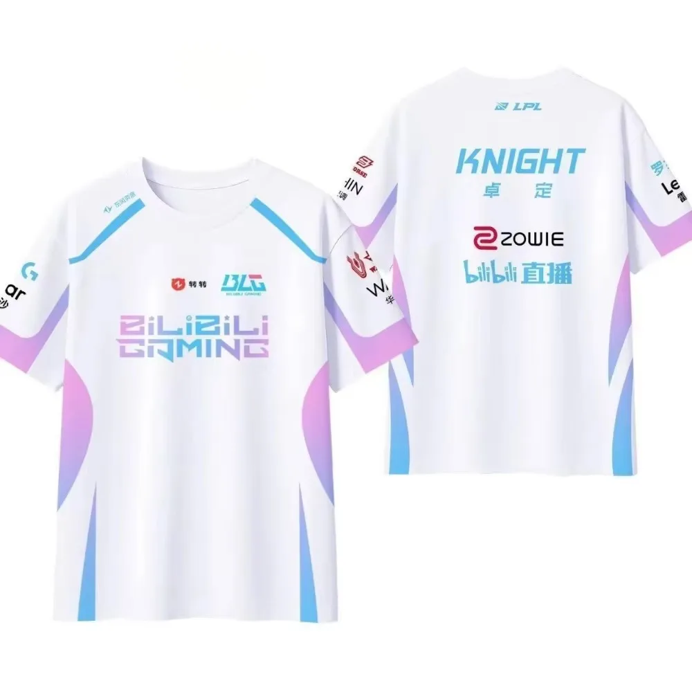 League of Legends BLG Uniform Jersey E-sports T-shirt LPL Fans Game Supporter Tops Short Sleeve Tees for Family Matching Outfits
