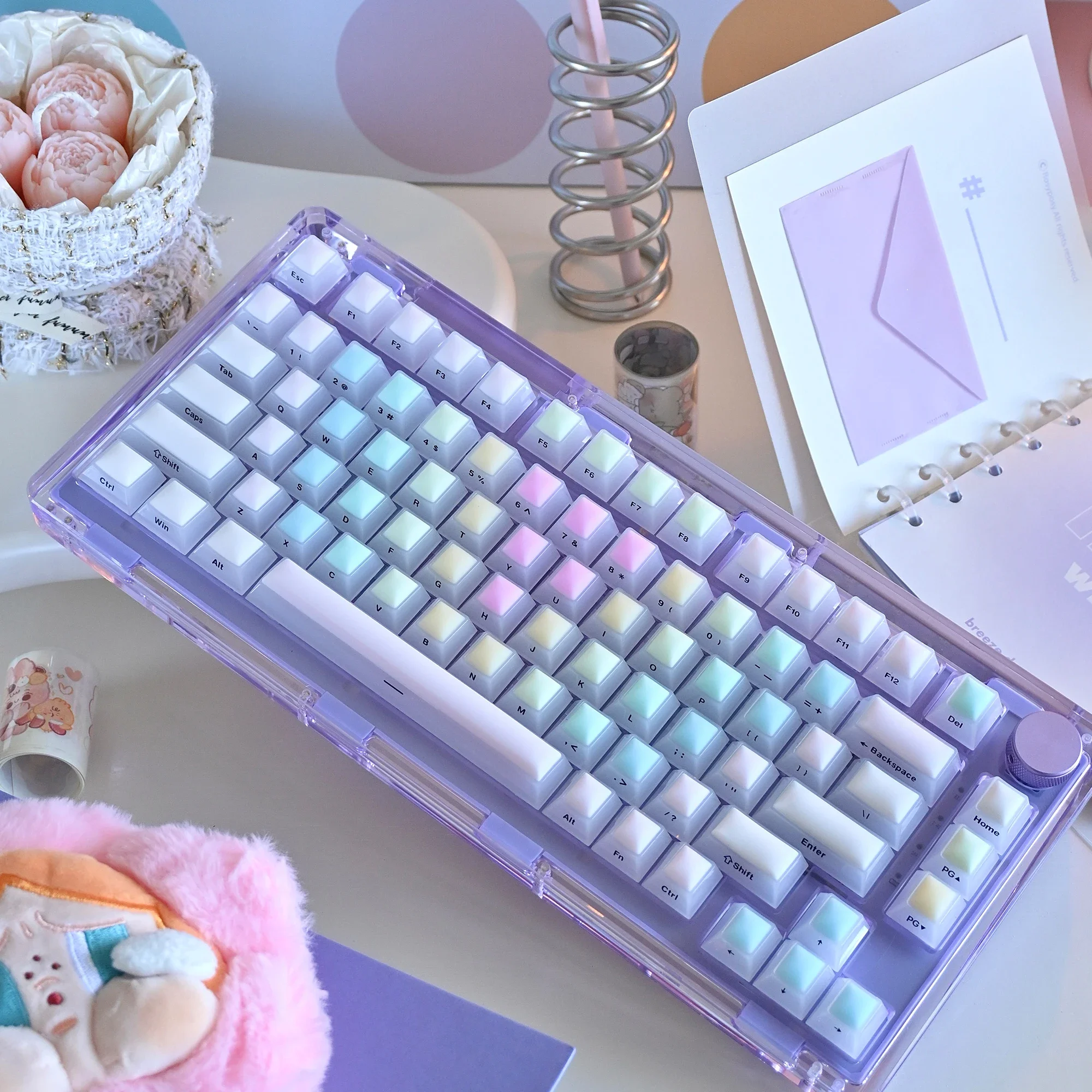 Rainbow Fudge, teclas de silicona para teclas de teclado mecánico