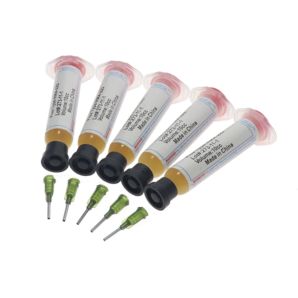 1-5pcs 10cc RMA-223 Welding Flux Soldering Paste Grease With 10pcs Pin For Chip Led BGA SMD PGA PCB Diy Maintenance Tool