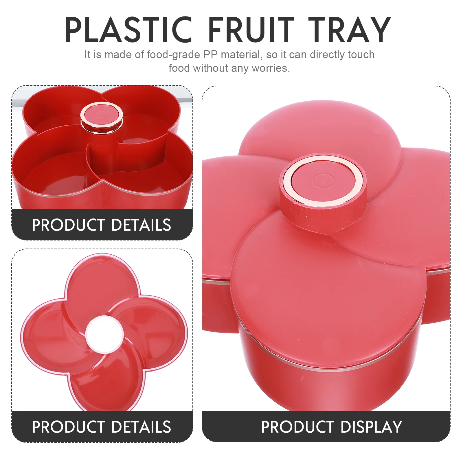 

Rotatable Fruit Serving Box Food Grade Pp Snack Container With Lid Dust Proof Non Slip Base For Party Household Storage Dried