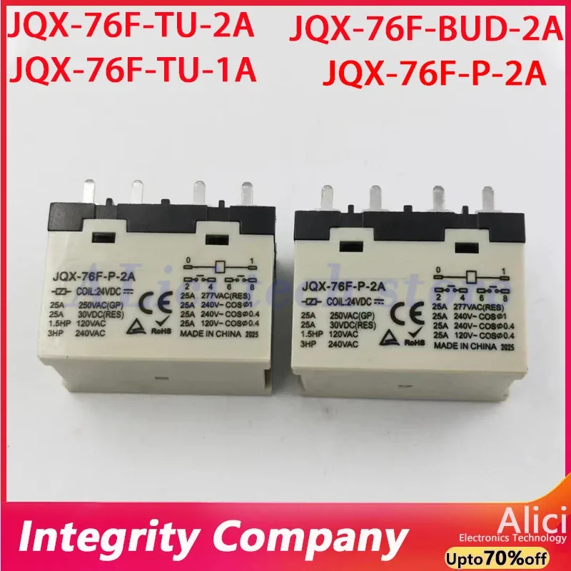 JQX-76F-TU-2A JQX-76F-TU-1A JQX-76F-BUD-2A 220-240VAC 25A JQX-76F-P-2A 24V