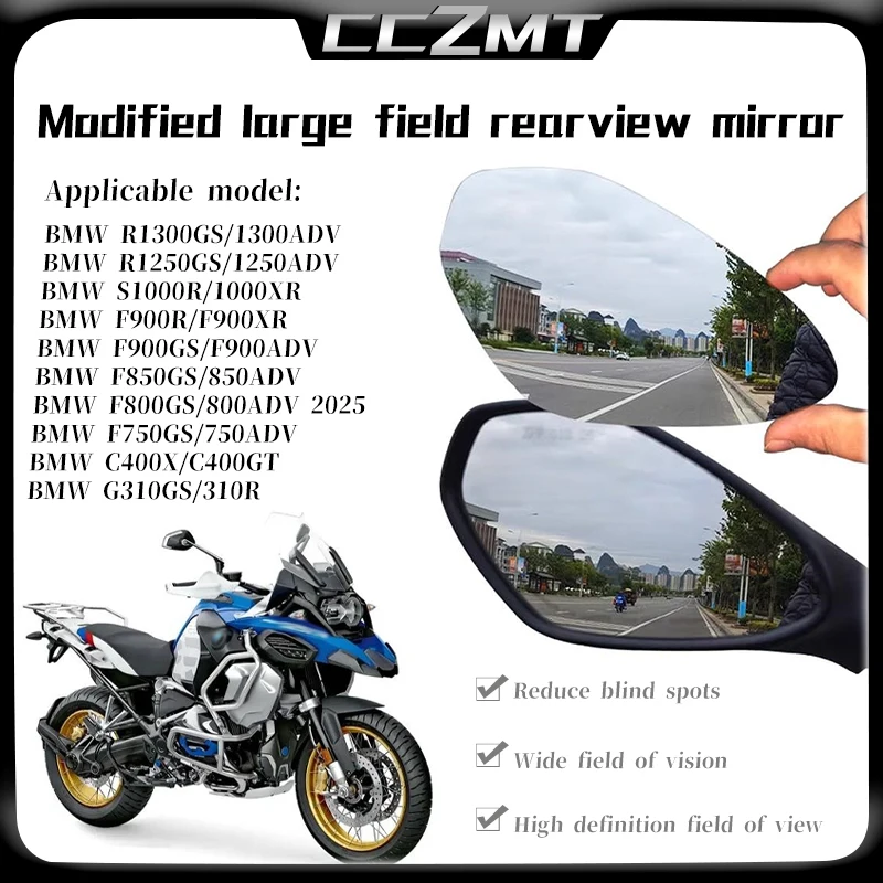 For BMW R1300GS/1300ADV R1250GS/1250ADV Convex Mirror F900R/900XR F850GS F750GS Increase Rearview Mirrors View Vision Lens