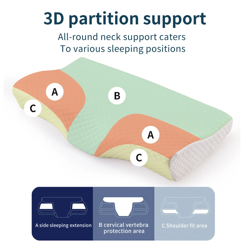 Orthopedic Neck Sleeping Pillows Slow Rebound Soft Memory Foam Pillow Cervical Traction Cushion Comfort Best Protection Relax