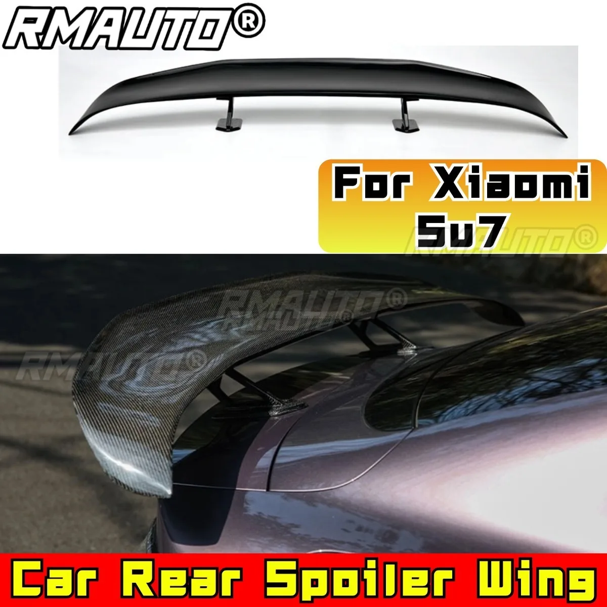 

Carbon Look Car Rear Trunk Spoiler Wing Modification Part For Xiaomi Su7 Rear Trunk Spoiler Wing Ultra Style Car Accessories