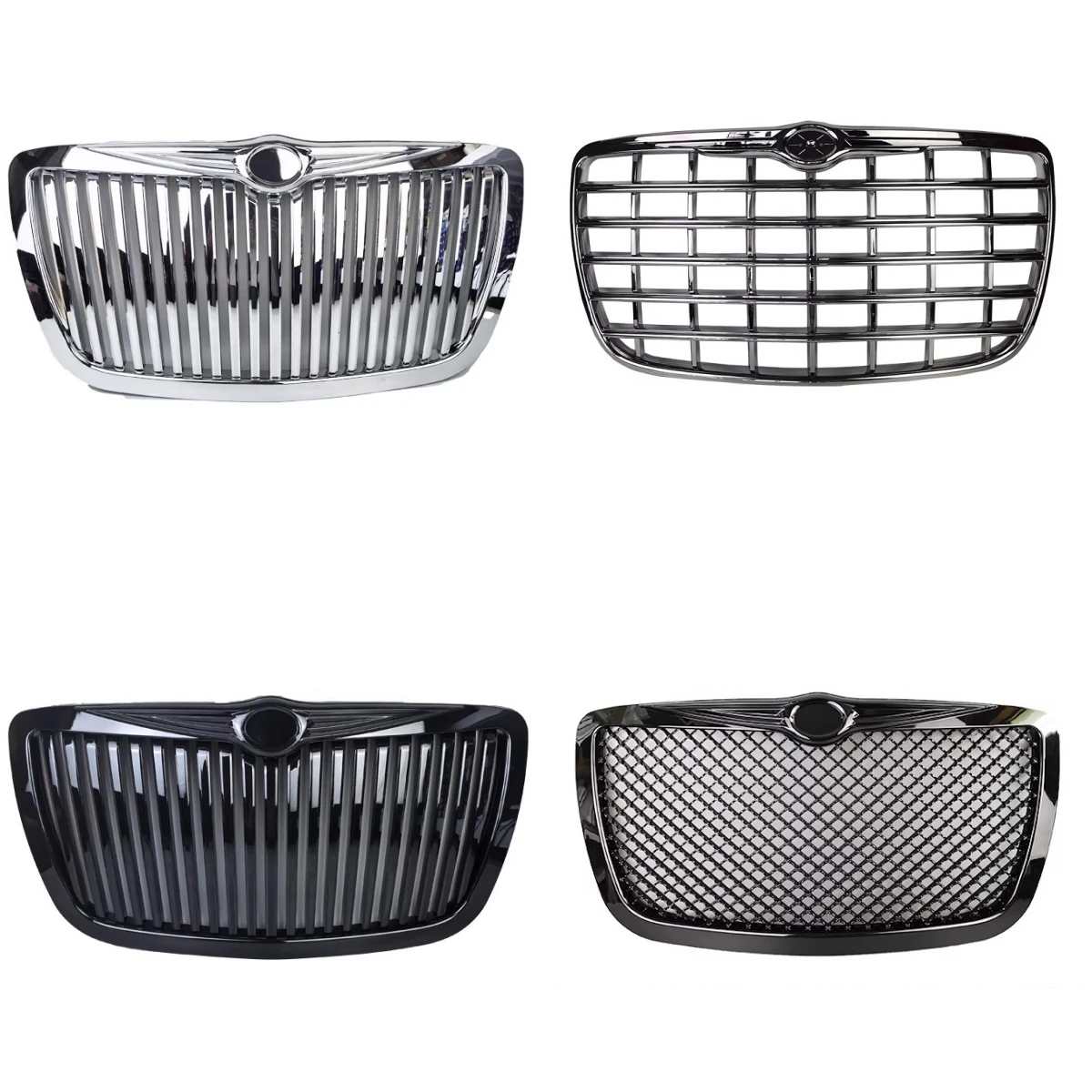 Chrom-Kühlergrill, schwarzer Kühlergrill für Chrysler 300C 2006–2008, modifizierter neuer Stil, Auto-Frontstoßstangennetz, Autoteile
