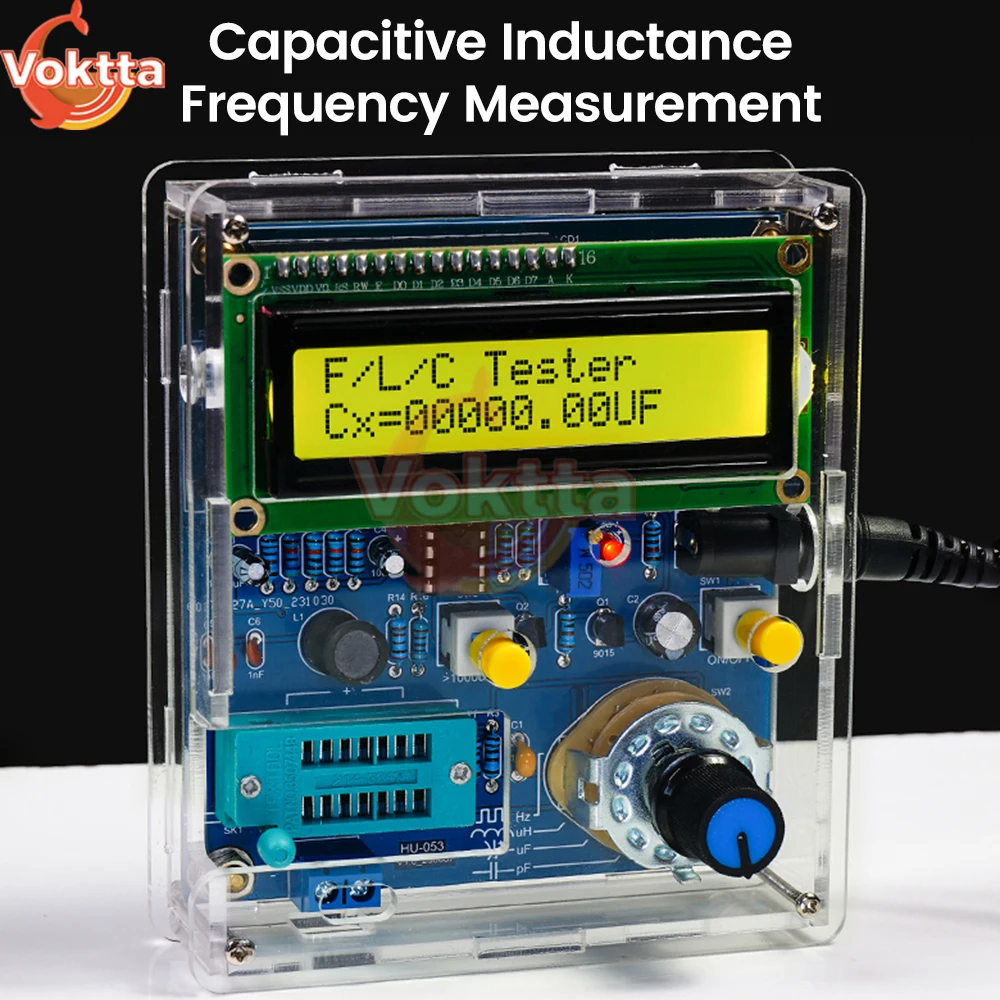 Imagem -02 - High Precision Lcd Frequency Meter Indutância Digital e Capacitância Medição Instrumento Cabo de Dados Usb Kit Faça Você Mesmo dc 5v Medidor de Indutância Digital
