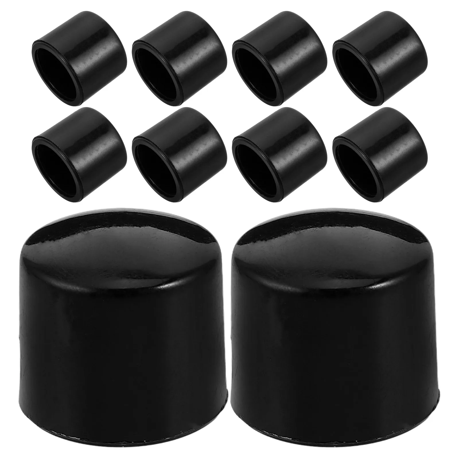 

10pcs Foosball Rod Caps Plastic Black Plugs for 12mm Rods Universal Design Football Table Accessories Lightweight Practical