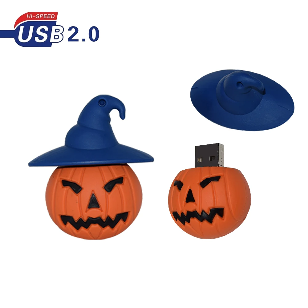 Cartoon Skull Pen Drive 64GB 128GB Funny USB2.0 Flash Drive 32GB Pendrive 16GB Cool Memory Stick 8GB 4GB Creative Gifts For Kids