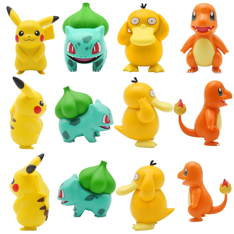 2023 Set Pokemon Anime Figure Toys Pikachu PVC Cake Car Decoration Ornaments Action Figure Toys Model Children Birthday Gifts