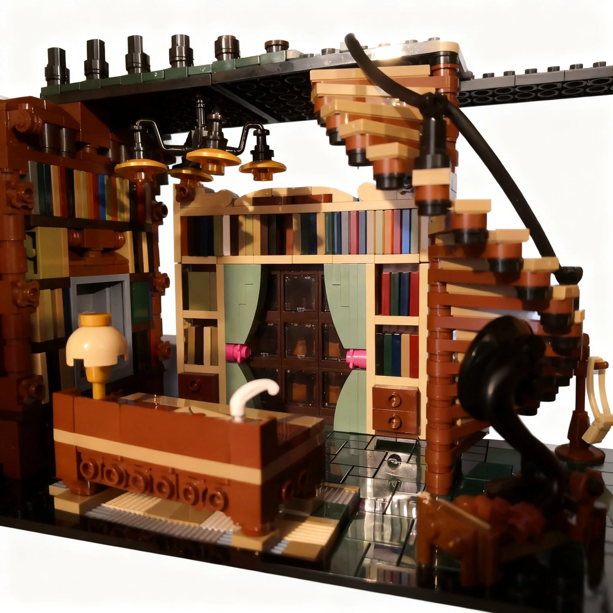 1298pcs MOC Library Model Building Blocks Christmas Gift Construction Toys Idea Collection Birthday Assemble Display DIY 3D