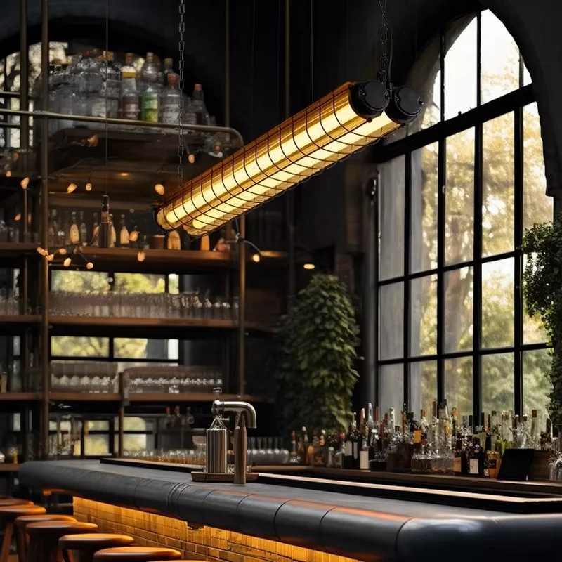 American Industrial Style Long Pendant Light Retro Metal Acrylic Pendant Light Dining Room Bar Clothing Store Decor Lamp GS911SQ