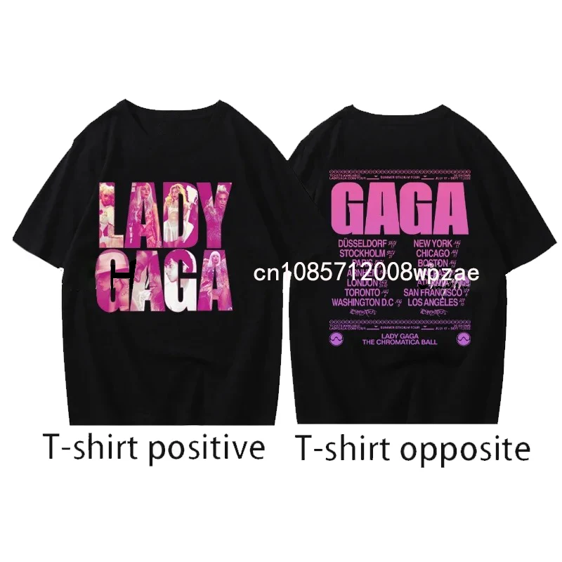 

Lady Gaga The Chromatica Ball Tour T Shirt 2023 New Clothes 100% cotton Crewneck Short Sleeve Tees Men Tops Women's Tshirt