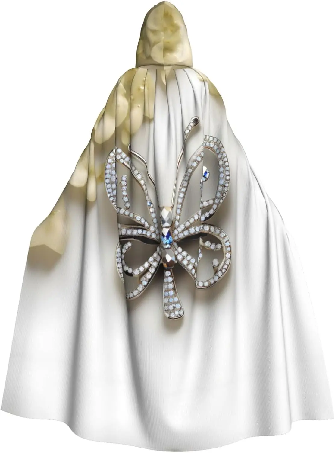 Rhinestone butterfly and flower print Adult Hooded Cape Carnival Festival Cape Cosplay Robe Costume party Gothic Carnival