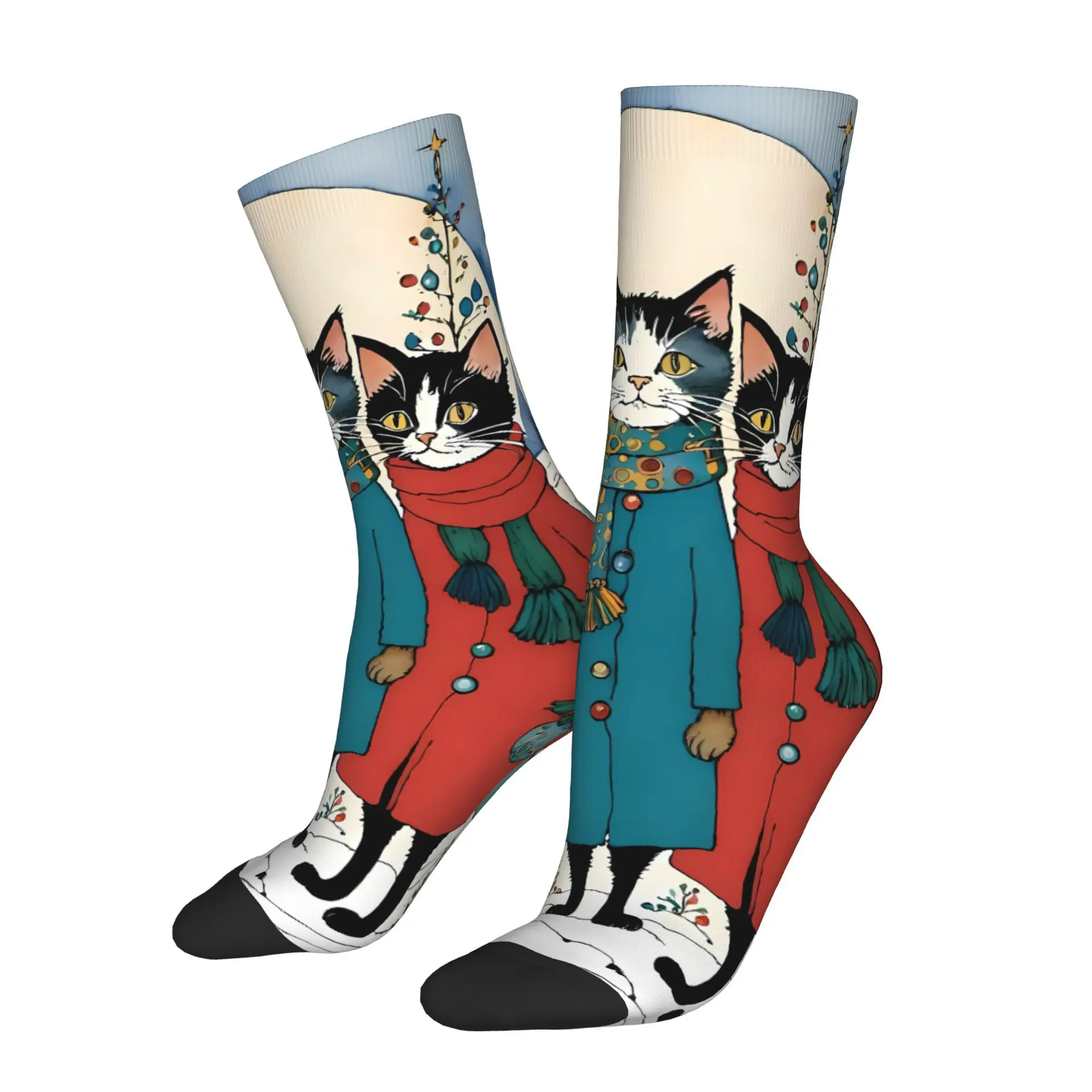 

Cat illustration Cat Socks Male Mens Women Autumn Stockings Printed