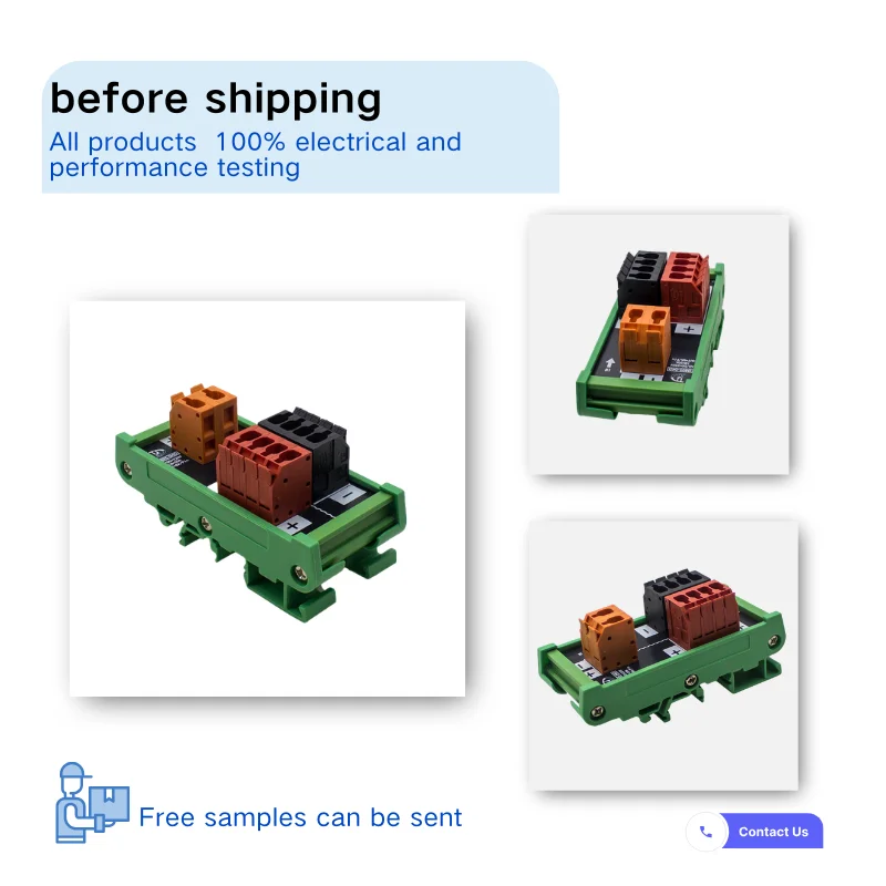DIN Rail Power Distribution Terminal Block, 20A 1in 4/6/8out, DC Positive Negative Common Port Quick Wire Connector