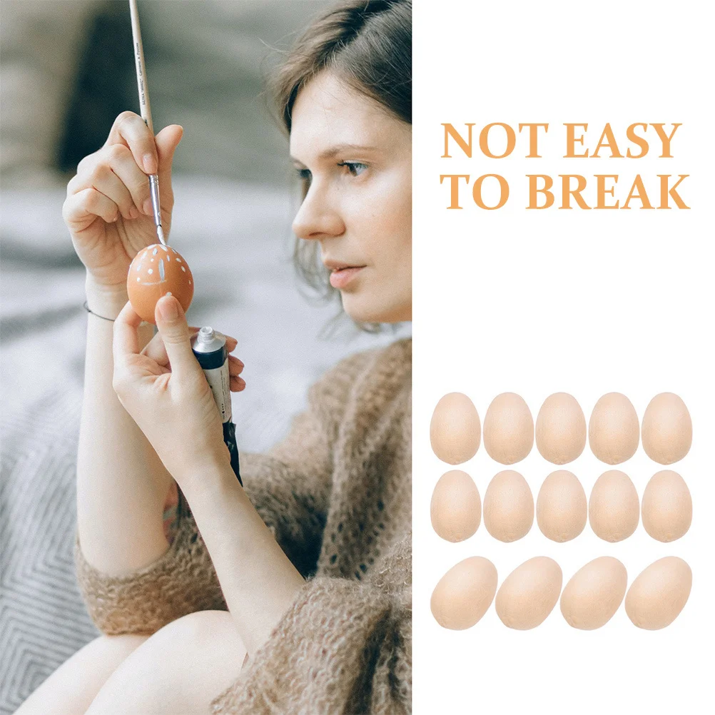 

200Pcs Wooden Eggs Simulation DIY Craft Fake Eggs Easter Party Decoration Wooden Egg Ornaments Simulation Egg Decorative Props