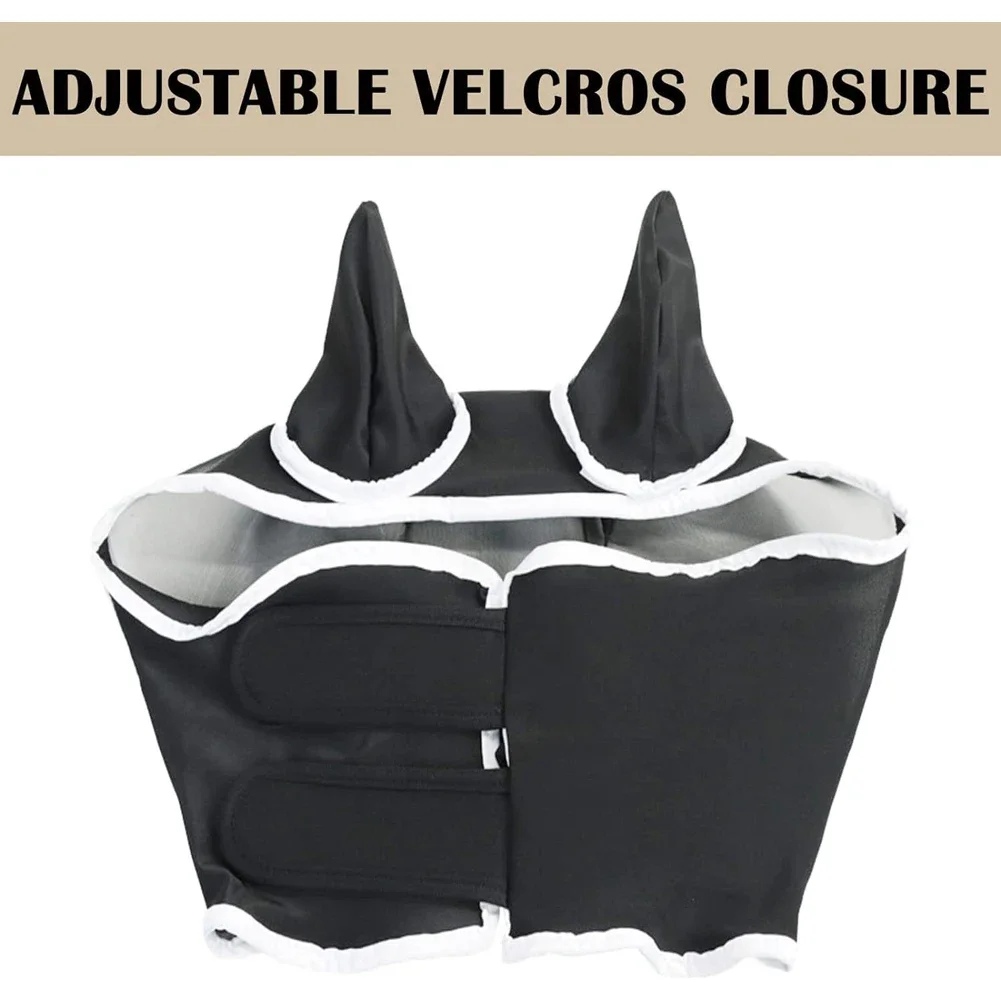 Fly Mask Bonnet Net Breathable Ear Masks Protector Ear Protection Horse Flying Mask Anti-Worms Horse Riding Equestrian Equipment