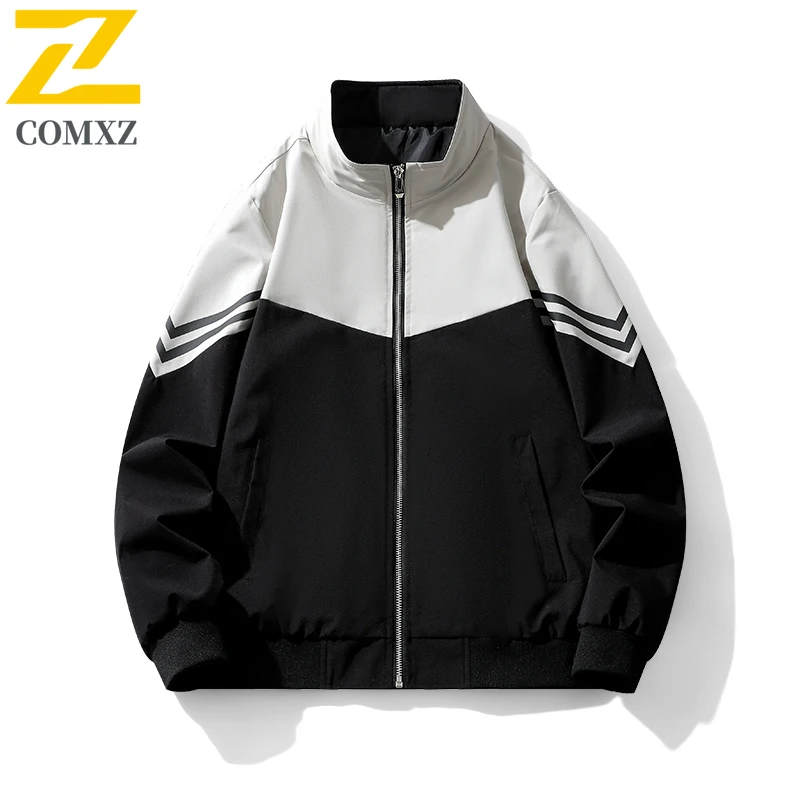 

Spring Autumn Men's Jacket Daily Trend Stand Collar Printed Jacket Outdoor Sport Fashion Breathable Crisp Windproof Windbreaker