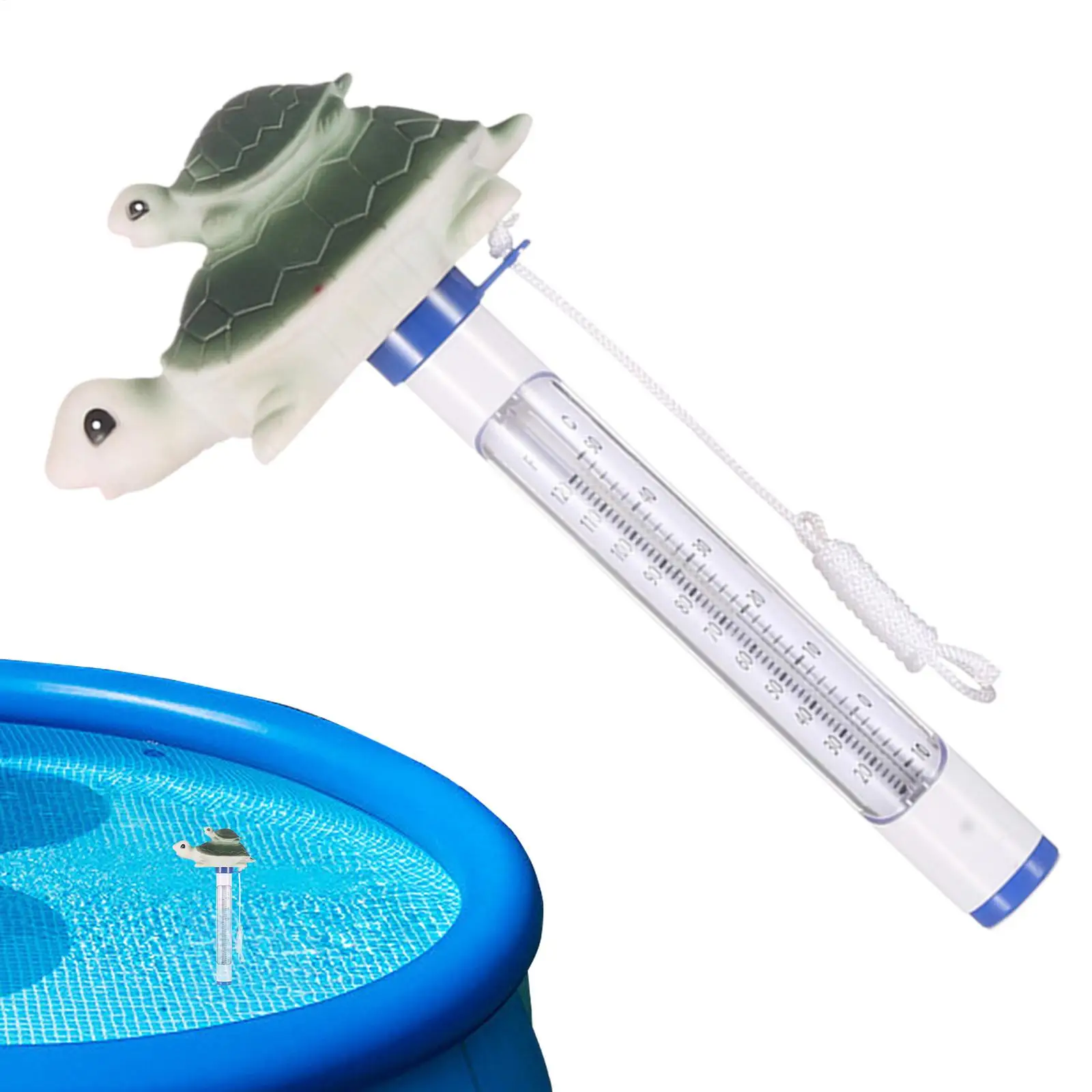 Thermomètres flottants pour piscine, thermomètre en forme de tortue, testeur de température de l'eau pour piscines, spas, aquariums