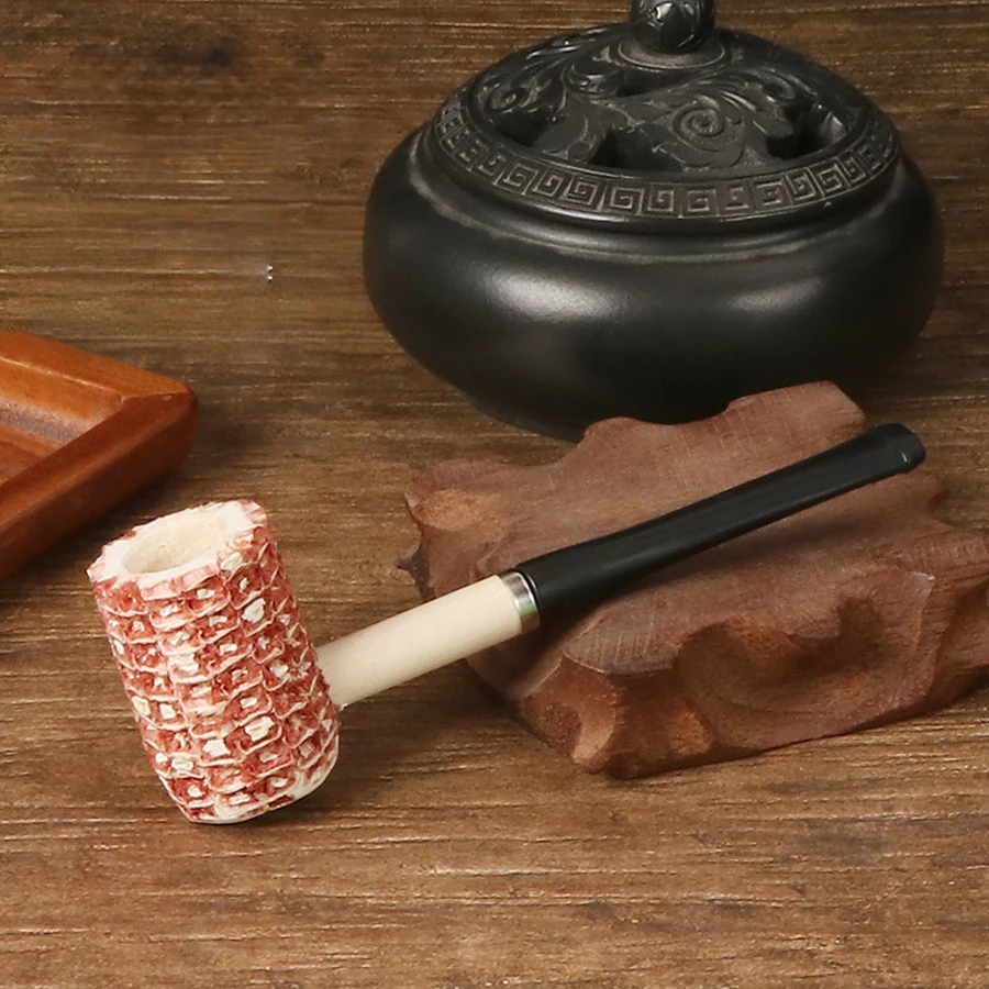 لهب عاشق التبغ التدخين الأنابيب الطبيعية الذرة المتاح مستقيم مقبض الذرة Cob الأنابيب الدخان السجائر اكسسوارات هدية #5