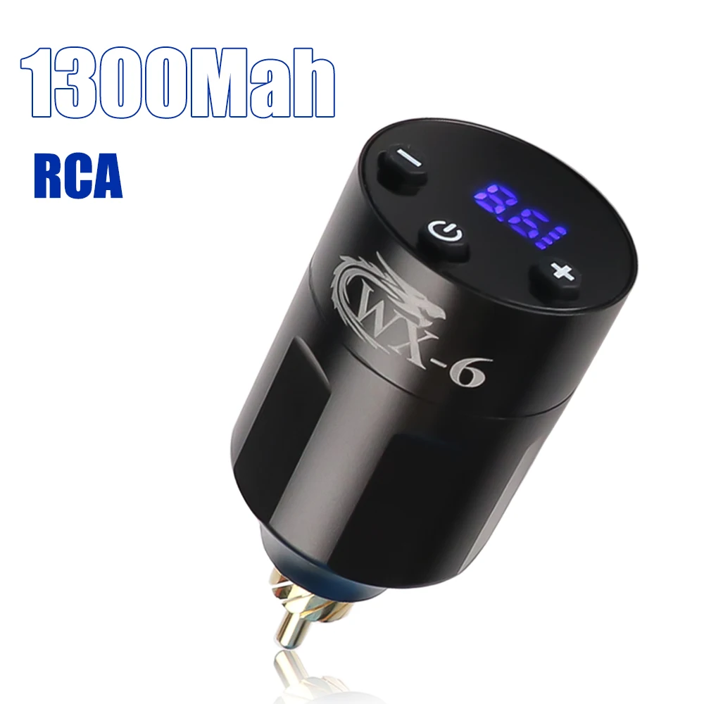 

Новая версия WX-6 беспроводной источник питания для татуировки интерфейс RCA/DC 1300 мАч портативный аккумулятор для татуировки для роторной машины принадлежности для ручек