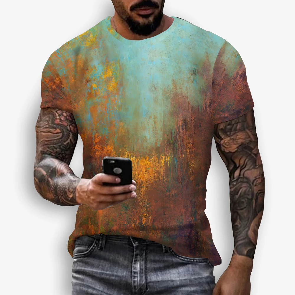 Art Graffiti 3D Print Abstract Retro Fashion Forward Casual Men Women Street Hip-Hop Round Neck Short Sleeve T-shirt Summer Tops