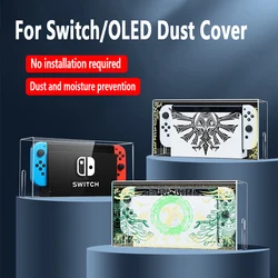 Para Zelda Lágrimas Do Reino Dustproof Tampa Ajuste Livre Emissor de Luz Base Para Switch/OLED Acrílico Shell Acessórios Do Jogo