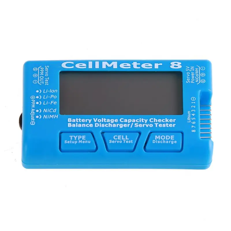 Digital Battery Capacity Checker CellMeter RC CellMeter8 2-8S 4-8S Servo LiPo Li-lon NiMH Battery Tester RC CellMeter7