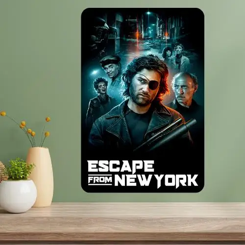 Letrero metálico con diseño de película clásica Escape from New York