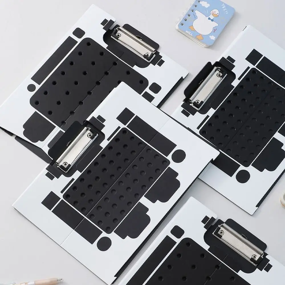 Creative Plastic Robot Shape Paper Clipboard Can Be Vertical Foldable A4 File Folder Large Capacity Writing Pad for Home