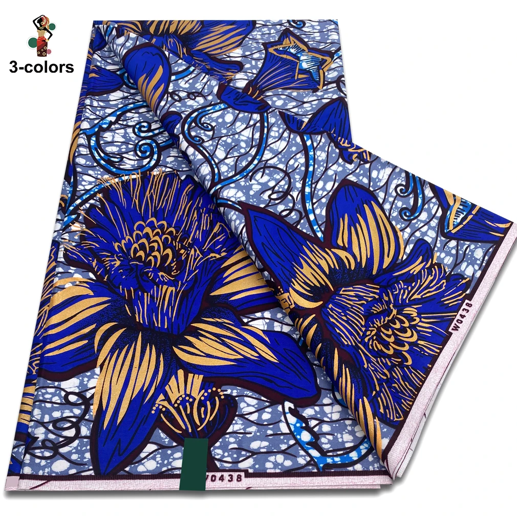 

Super Soft Royal Satin Prints Fabric African Wax Fabric 100% Cotton High Quality 6 yards Nigeria Cotton Fabric