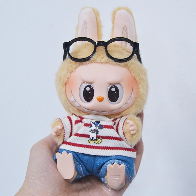 labubu clothes Summer Striped T-shirt Refreshing Set, Top and Shorts Change set, Daily outfits ,labubu accessories(No dolls)