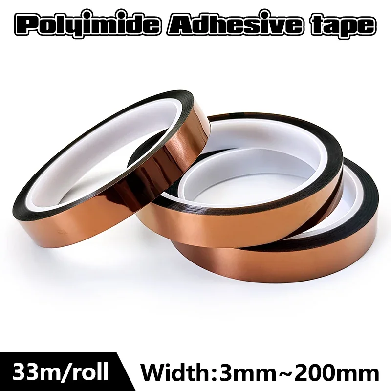 Polyimide Heat Resistant 260Deg.C 3mm-300mm Insulation Tape Antistatic Adhesive for PCB Solder Mask 3D Printer Phone Repair