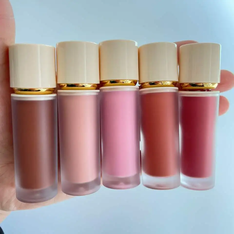 45pcs Liquid Blush Private Label OEM Vegan Cruelty Free Liquid Velvet Blusher Whit Logo Cheek Color Cosmetics Wholesale Bulk