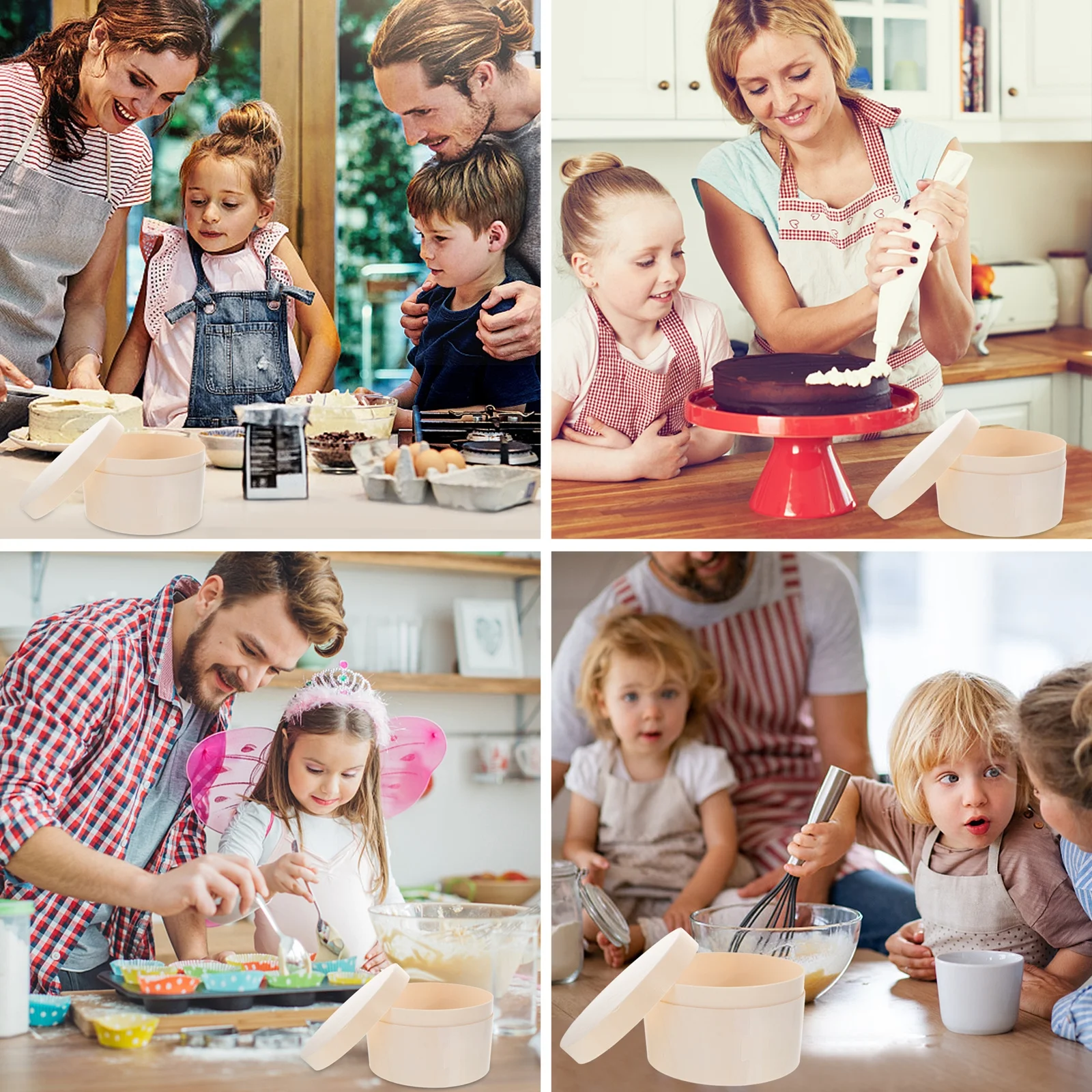 

2pcs 4 Inch Round Cake Box Premium Food Grade Birthday Party Carrier Bakery Container For Wedding Festival Cheese Pastry Storage