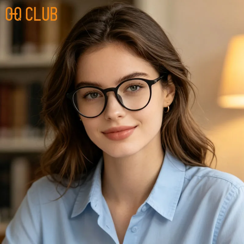 O-Q CLUB Ultra-light Retro Round Titanium Reading Glasses Men and Women Flexible TR90 Optical Frame Prescription Glasses Lenses