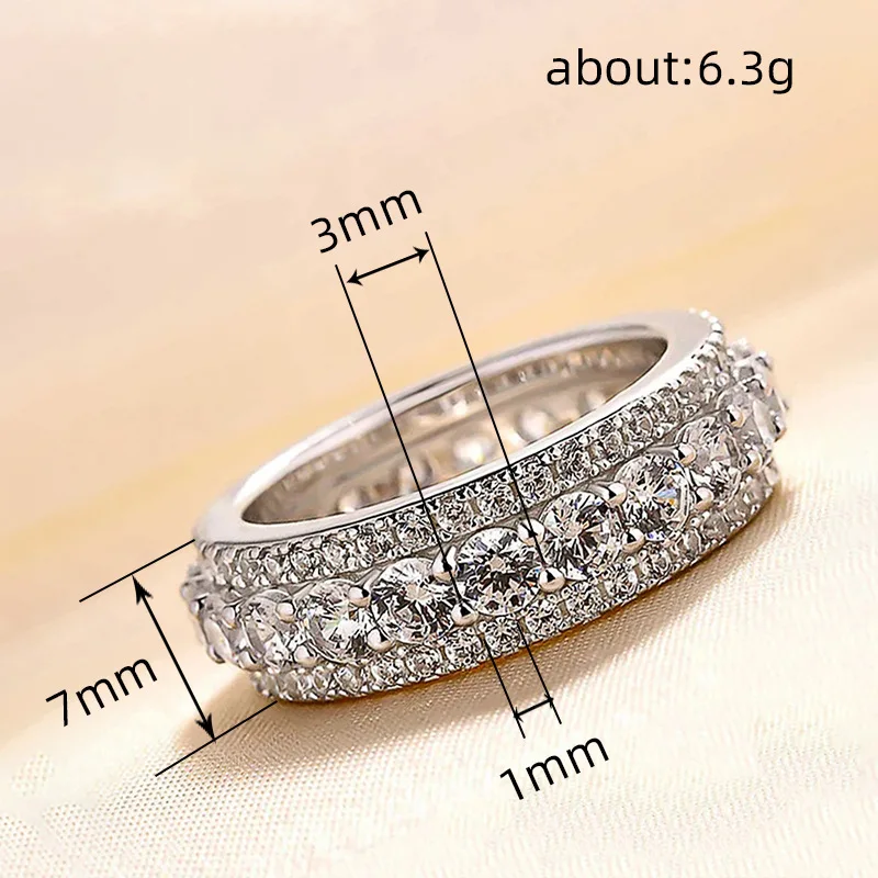 Huitan okrągłe pierścionki z cyrkonią sześcienną dla kobiet luksusowe modne pierścionki przyrzeczenia moda wszechstronne akcesoria ślubne biżuteria wieczna — zdjęcie 6