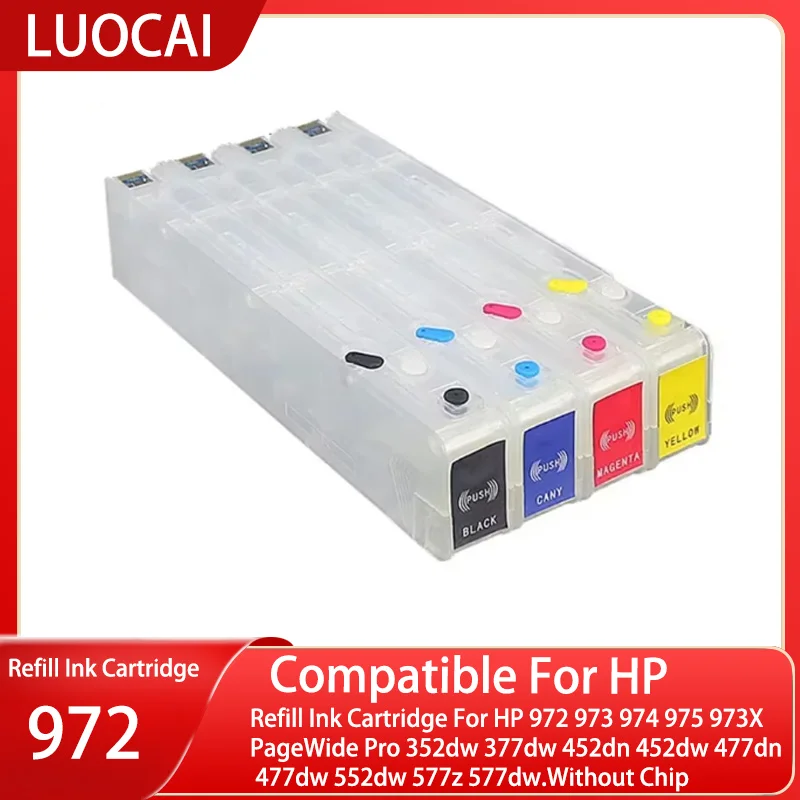 Refill Ink Cartridge For HP 972 973 974 975 973X PageWide Pro 352dw 377dw 452dn 452dw 477dn 477dw 552dw 577z 577dw.Without Chip