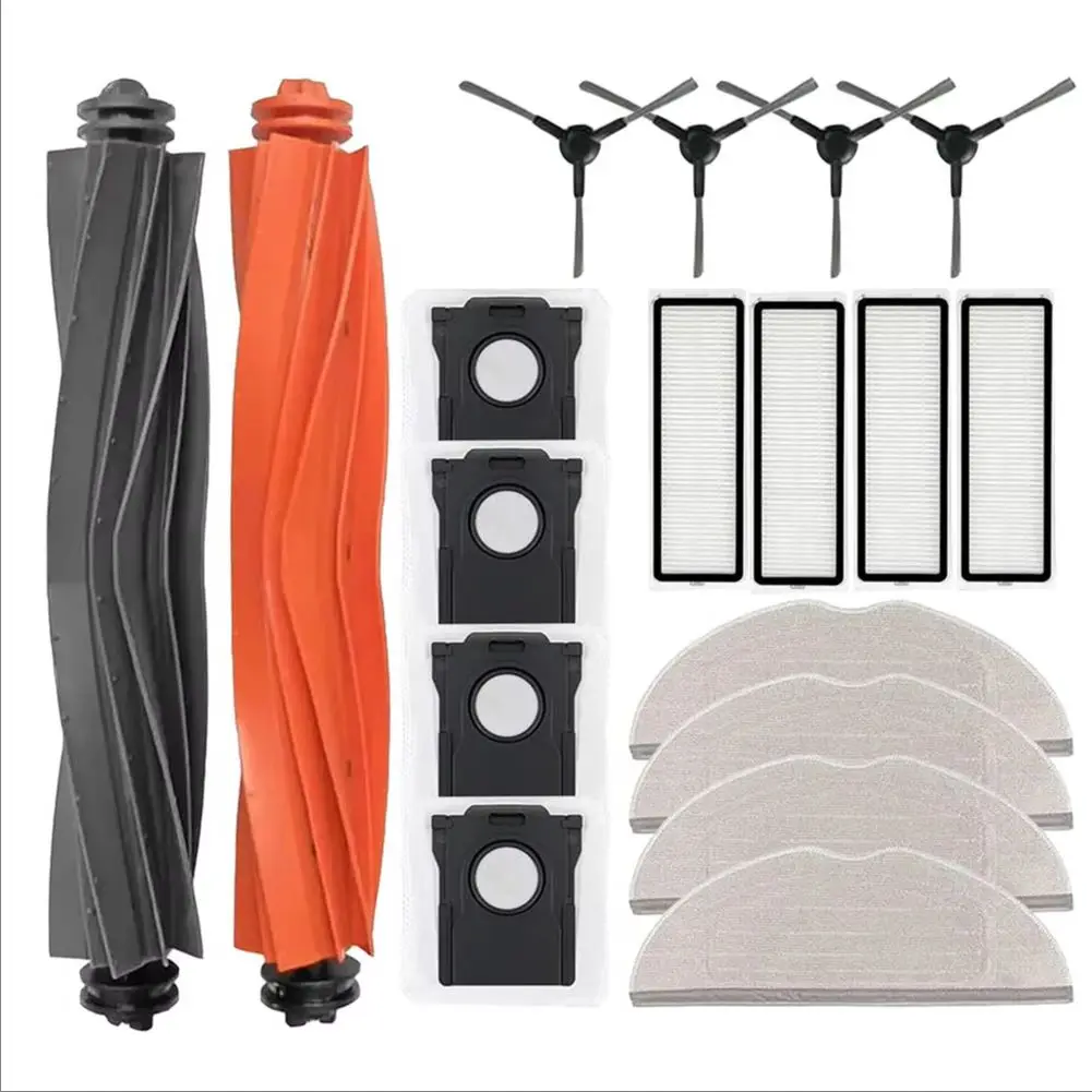 

Roller Brush Side Brush Dust Bags Mop Pad Filters Kit For Mova S20 Ultra / RLM71CE Robot Vacuum Cleaner Roller Brush Side Brush