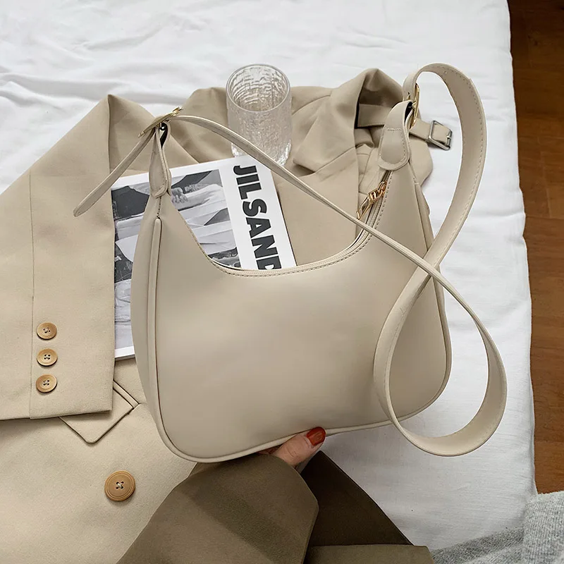 Simple Handbags For Women PU Leather Crossbody High Capacity Retro Shoulder Bag Luxury Designer Messenger Underarm Bag Female