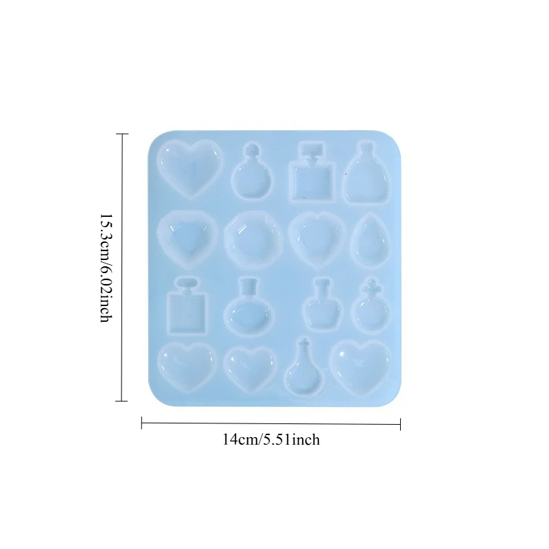 Resin silicone mold, a one-piece silicone DIY mold for heart-shaped perfume bottles in various styles, hand-cast silicone mold.