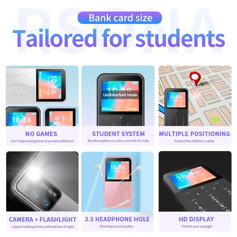 هاتف محمول صغير 2G GSM 2 بطاقة SIM ماجيك صوت بلوتوث الطلب المنبه مسجل الاهتزاز الهاتف المحمول الصغيرة