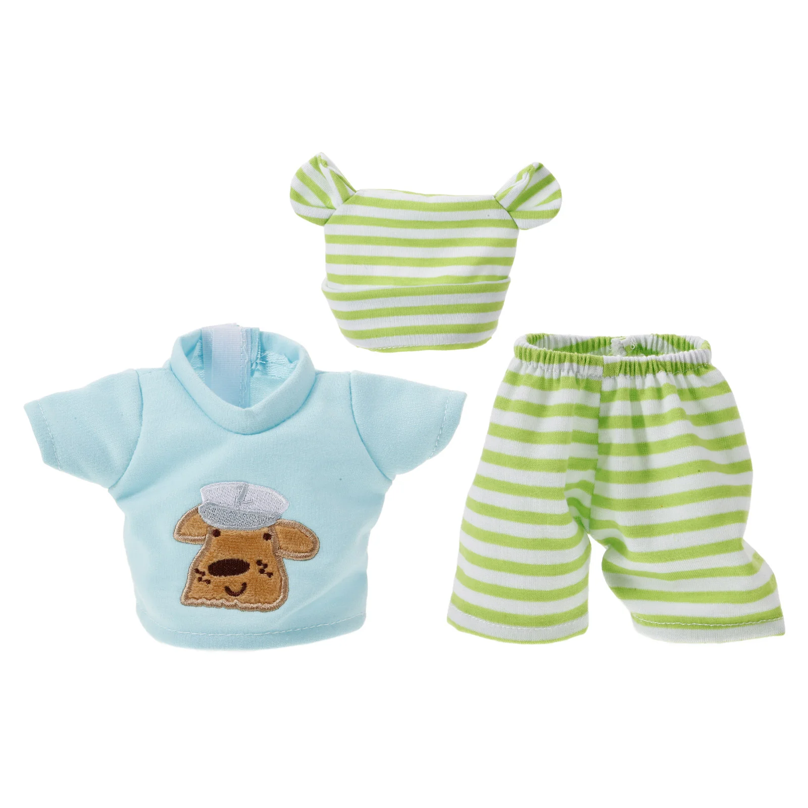 گڑیا کے لیے 10 انچ بھرے کپڑے Vinyl Baby Accessories Reborn Light Green Cotton Child