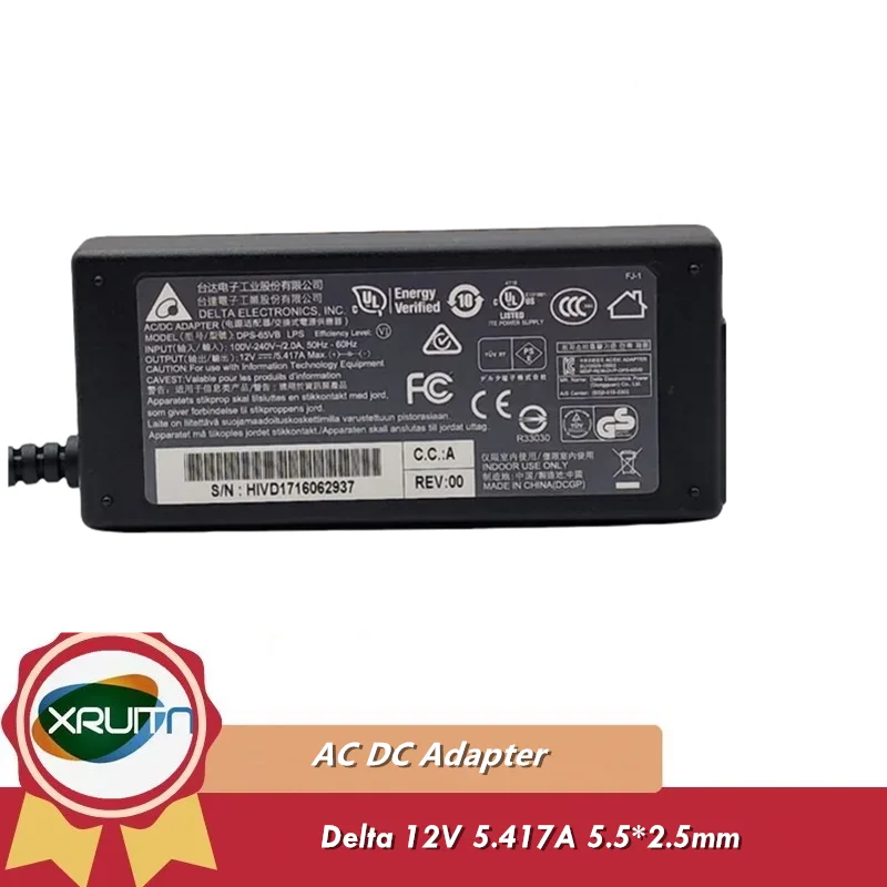 

Delta 12V 5.417A AC Adapter 65W DPS-65VB LPS QNAP Power Supply For ASUSTOR AS3202T AS4002T TS-231 TS-253A AS-602T TS-212 Charger