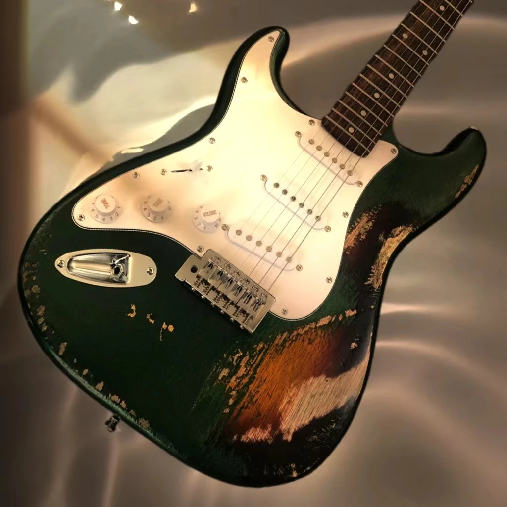 High quality green electric guitar 3s Fr bridge equipment