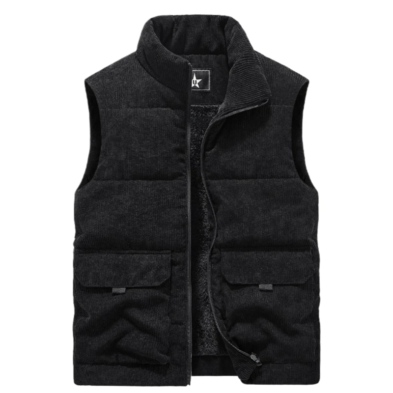 اتجاه الموضة ، سترة سميكة بلون واحد ، سروال قصير رجالي غير رسمي متعدد الاستخدامات للخريف والشتاء ، ياقة واقفة كبيرة الحجم ، معطف متعدد الجيوب #2